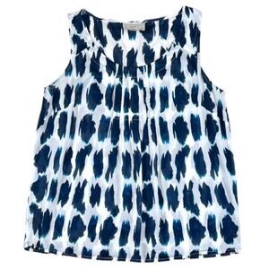 Loft Blue/White Sleeveless Lightweight Top | Size S